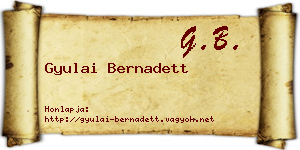 Gyulai Bernadett névjegykártya